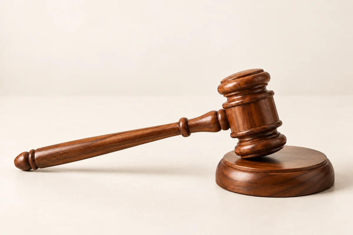 Auction gavel and sound block, with subtle camera movement